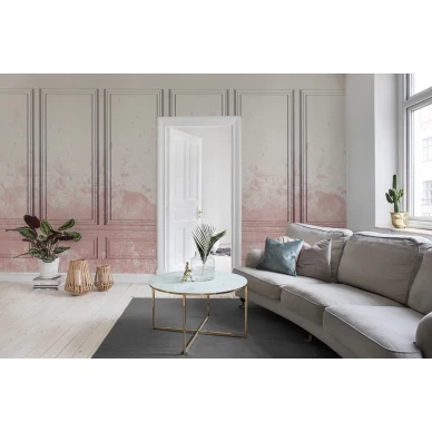 Patinated Panels roosa paneliseina muraltapetti olohuoneeseen Rebel Wallsilta R15381 image