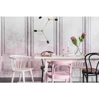 Patinated Panels roosa paneliseina muraltapetti ruokailuhuoneeseen Rebel Wallsilta R15381 image