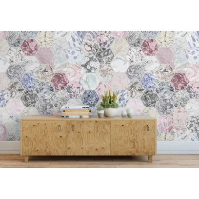 Mixed Memories monivarinen geometrinen muraltapetti Rebel Wallsilta R15401 image