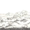 Hope Mountains mustavalkoinen vuoritapetti Rebel Wallsilta R15421