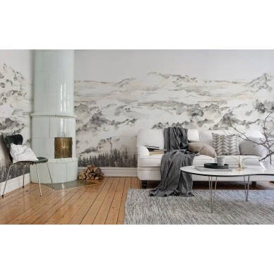 Hope Mountains mustavalkoinen vuoritapetti olohuoneeseen Rebel Wallsilta R15421 image
