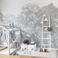 Bellewood harmaa metsatapetti lastenhuoneen muraltapetti Rebel Wallsilta R13054