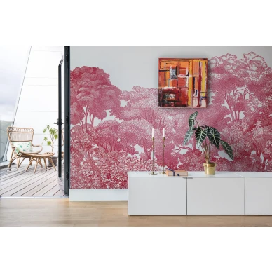 Bellewood pinkki metsatapetti olohuoneeseen Rebel Wallsilta R13056 image