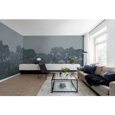 Bellewood sininen metsatapetti olohuoneeseen Rebel Wallsilta R13059 image