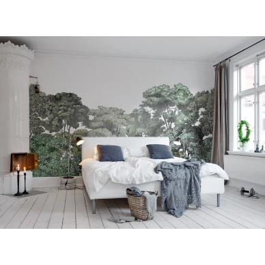 Bellewood vihrea metsatapetti makuuhuoneeseen Rebel Wallsilta R13051 image