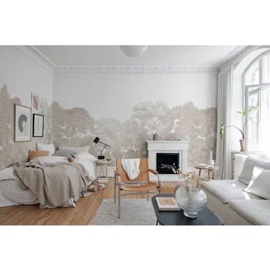 Olohuoneen beige tapetti Rebel Wallsilta Bellewood R18638 image