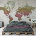 School Atlas varikas maailmankartta muraltapetti makuuhuoneeseen Rebel Wallsilta R13902