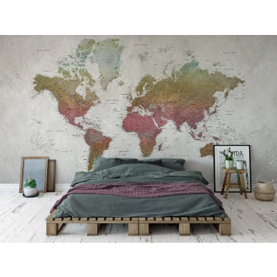 School Atlas varikas maailmankartta muraltapetti makuuhuoneeseen Rebel Wallsilta R13902 image