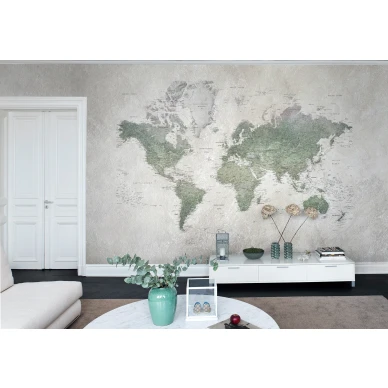 School Atlas vihrea koulukartta olohuoneen muraltapetti Rebel Wallsilta R13901 image