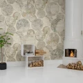 Globes Gathering beige maapallotapetti olohuoneen muraltapetti Rebel Wallsilta R13881