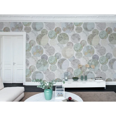 Globes Gathering harmaa monivarinen maapallotapetti olohuoneen muraltapetti Rebel Wallsilta R13884 image