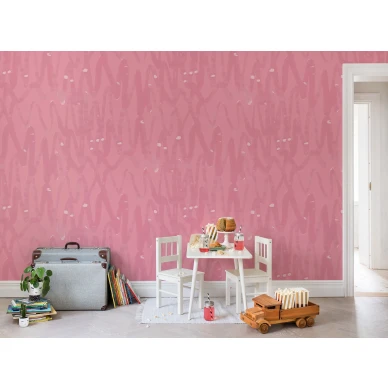 Pulse of Passion leikkimielinen roosa graafinen muraltapetti Rebel Wallsilta R14095 image