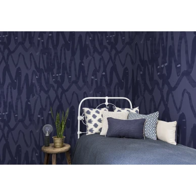 Pulse of Passion sininen graafinen makuuhuoneen muraltapetti Rebel Wallsilta R14093 image