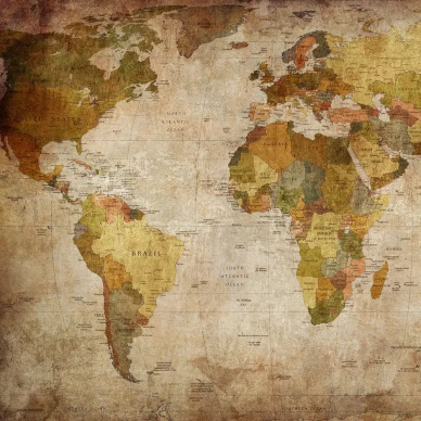 World Map beige maailmankartta muraltapetti Rebel Wallsilta R10771 image