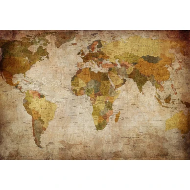 World Map beige maailmankartta muraltapetti koko kuvio Rebel Wallsilta R10771 image