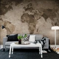 World Map ruskea maailmankartta muraltapetti olohuoneeseen Rebel Wallsilta R10772