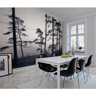 Old Pine Trees roosaharmaa puutapetti keittion muraltapetti Rebel Wallsilta R13021 image