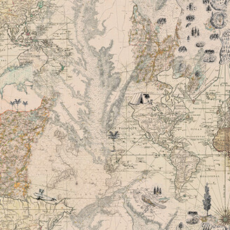 Treasure Hunt beige maailmankartta tutkimusretkelle muraltapetti Rebel Wallsilta R13861 image