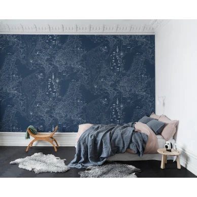 Treasure Hunt sininen maailmankartta makuuhuoneen muraltapetti Rebel Wallsilta R13862 image