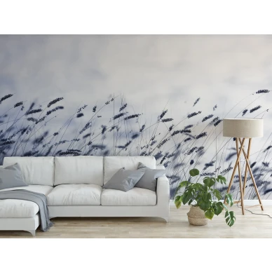 Scandinavian Light sininen ruohotapetti olohuoneeseen Rebel Wallsilta R12971 image