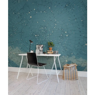 Atlas of Astronomy sininen tahtikartta muraltapetti tyohuoneeseen Rebel Wallsilta R13811 image