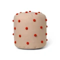 Dot Tufted Pouf beige punainen rahi Ferm Livingilta