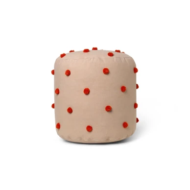 Dot Tufted Pouf beige punainen rahi Ferm Livingilta image