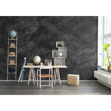 Elevation Lines musta graafinen tapetti tyohuoneeseen Rebel Wallsilta R14072 image