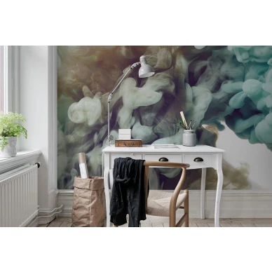 Frozen Moments turkoosi abstrakti valokuvatapetti kotitoimistoon Rebel Wallsilta R15451 image