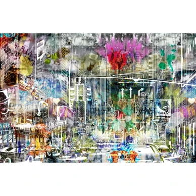 Cartoon City varikas piirretty graffiti kaupunkitapetti koko kuvio Rebel Wallsilta R10623 image