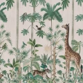 Giraffes Stroll roosa vihrea elaintapetti Rebel Wallsilta R16795