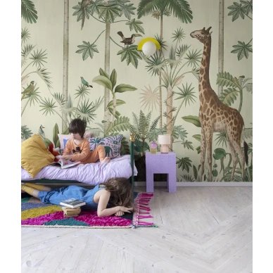 Kirahvitapetti lastenhuoneeseen Giraffes Stroll Rebel Wallsilta R16794 image
