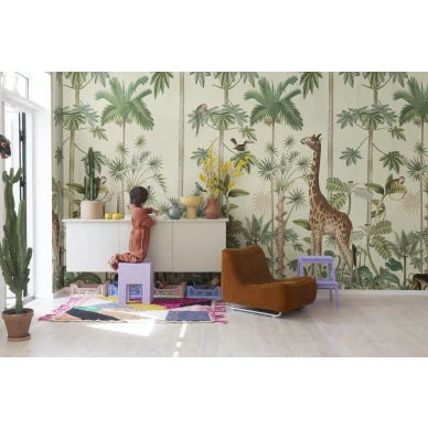 Leikkimielinen kuvatapetti lastenhuoneeseen Giraffes Stroll Rebel Wallsilta R16794 image