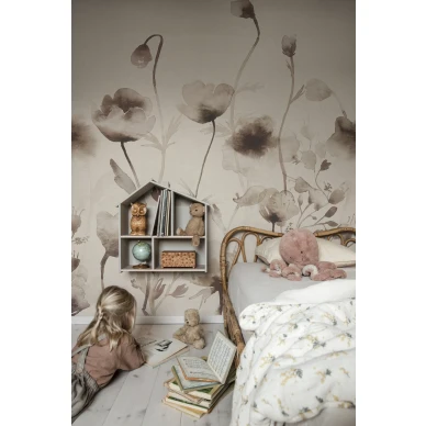 Morangen kaunis ruskea kukkatapetti lastenhuoneeseen Sandbergilta S10107 image