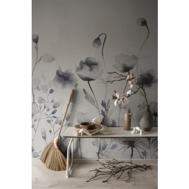 Morangen romanttinen sininen kukkatapetti olohuoneeseen Sandbergilta 643 04 image