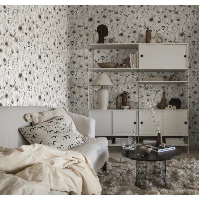 Olohuoneen tapetti Sandbergilta ruskea kukkatapetti Lo 226 79 image