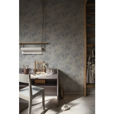 Jon sininen lehtitapetti lastenhuoneeseen Sandbergilta S10115 image