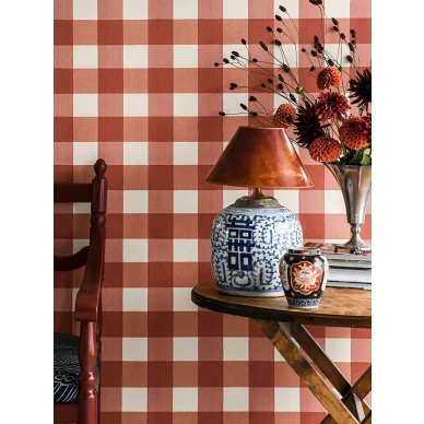 Picnic punainen ruudullinen tapetti olohuoneeseen Langelid von Bromssenilta 20 78 image