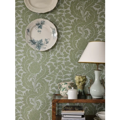 Artichoke vihrea kasvitapetti olohuoneeseen Langelid von Bromssenilta 22 55 image