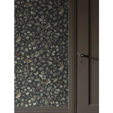 Sangfaglar klassinen musta lintutapetti Borastapeterilta 2057 image