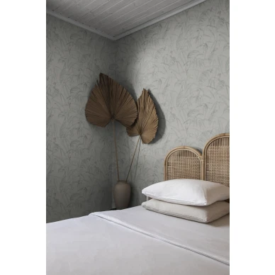 Anna vaalea sininen kaislatapetti makuuhuoneeseen Sandbergilta S10108 image