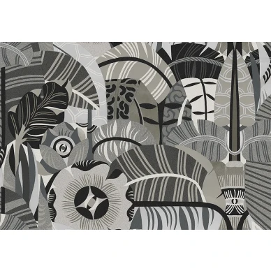 Hypnotic Safari mustavalkoinen graafinen tapetti Borastapeterilta 2068 koko kuvio image