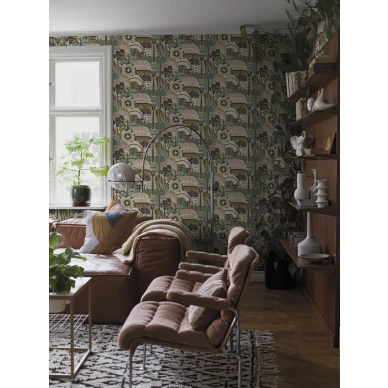 Hypnotic Safari olohuoneen tapetti graafinen kuvio Borastapeterilta 2067 image