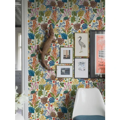 Turgras varikas tiheakuvioinen lehtitapetti Borastapeterilta 2092 image