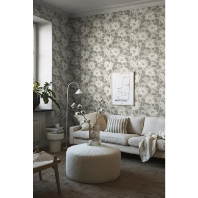 Olohuoneen tapetti Alfred harmaa kukkakuvio Borastapeterilta 7410 image
