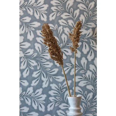 Borastapeterin taustakuva Liv sinivalkoisella lehtikuviolla 7428 image