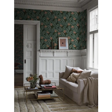 Olohuoneen tapetti Hidden Ivy vihrea lehtitapetti Borastapeterilta 2250 image