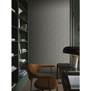 Tyohuoneen tapetti Wild Ferns liila beige lehtikuvio Borastapeterilta 2256 image