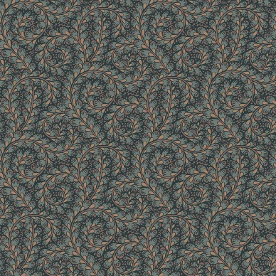 Wild Ferns tummansininen oranssi lehtitapetti Borastapeterilta 2257 image