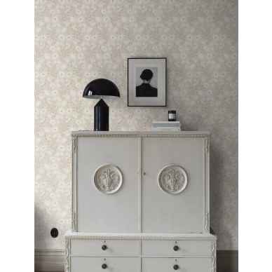 Beige kukkatapetti Poppy Flow Borastapeterilta 2269 image